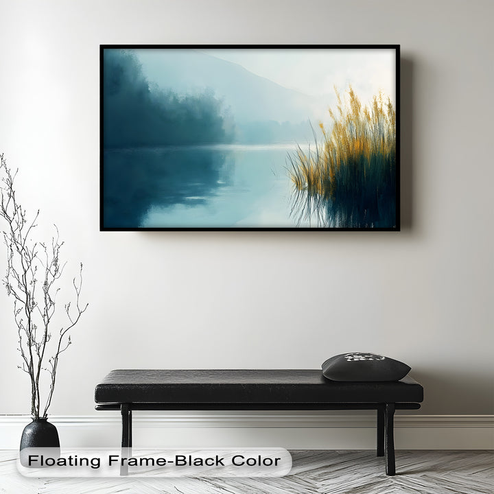 Misty Morning Landscape – Framed Nature Oil Painting