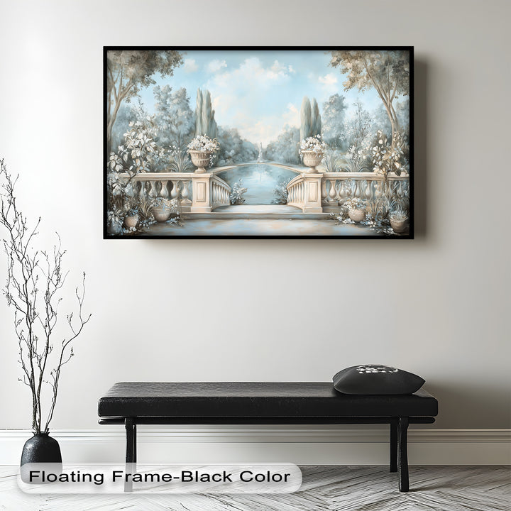 Tranquil Garden Terrace – Landscape Oil Painting