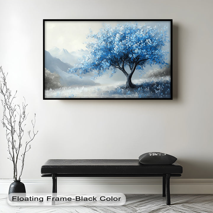 Blauer Baum – Landschaftsölgemälde