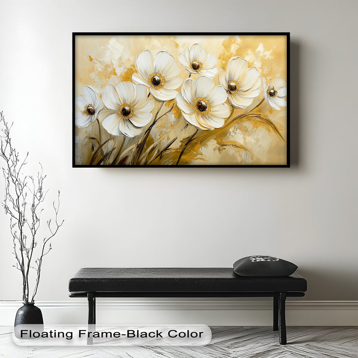 Golden Petals Elegance – Floral Oil Paintings