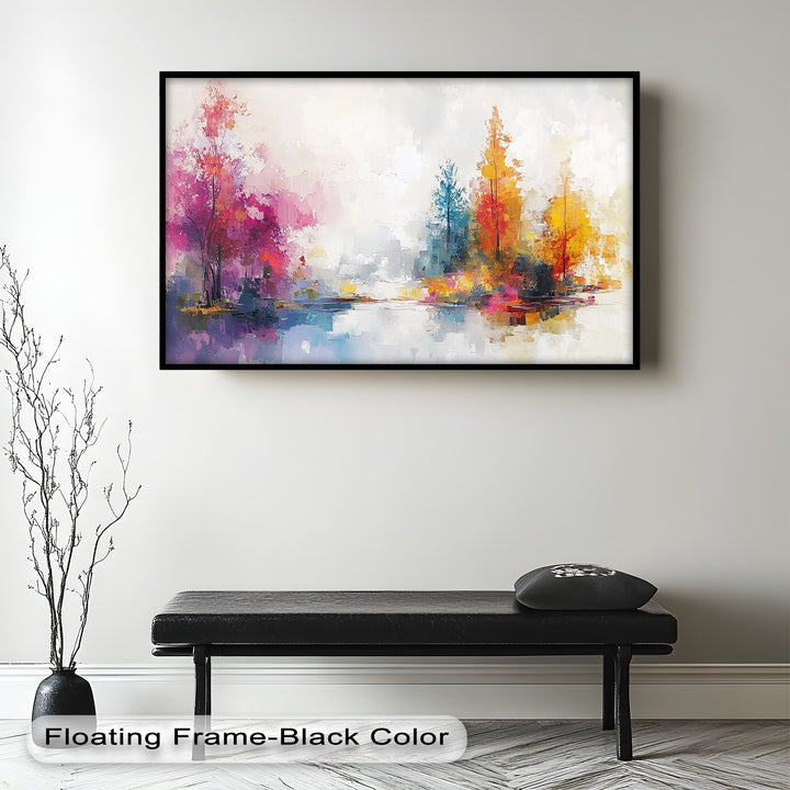 Brush Stroke Abstract Modern Art – Framed Contemporary Oil Painting