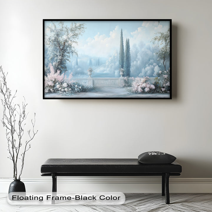 Serene Garden Terrace – Landscape Oil Painting
