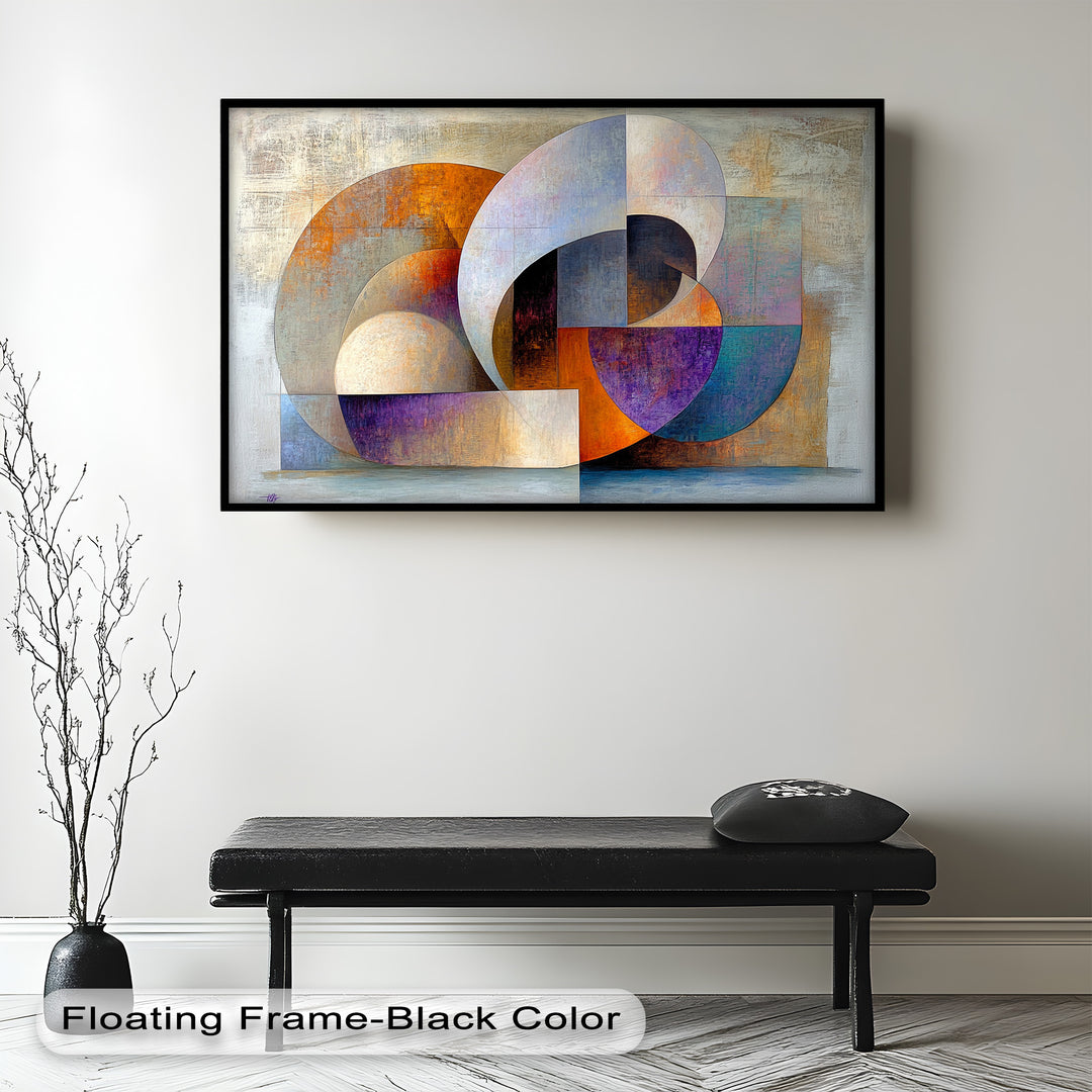 Farbige geometrische Kunst – Abstrakte moderne Ölmalerei