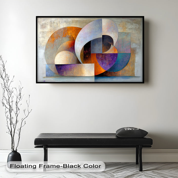 Farbige geometrische Kunst – Abstrakte moderne Ölmalerei