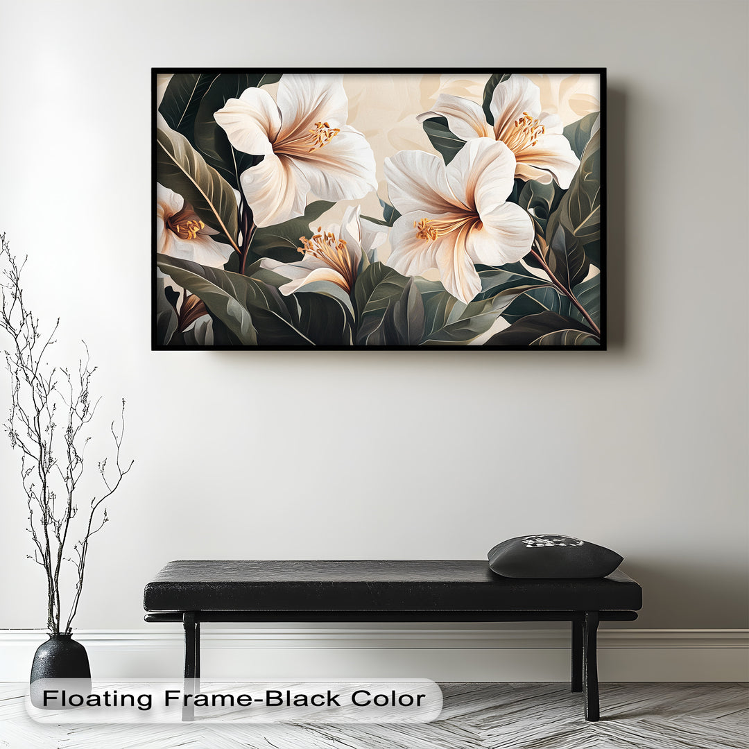 White Hibiscus – Botanical Oil Painting