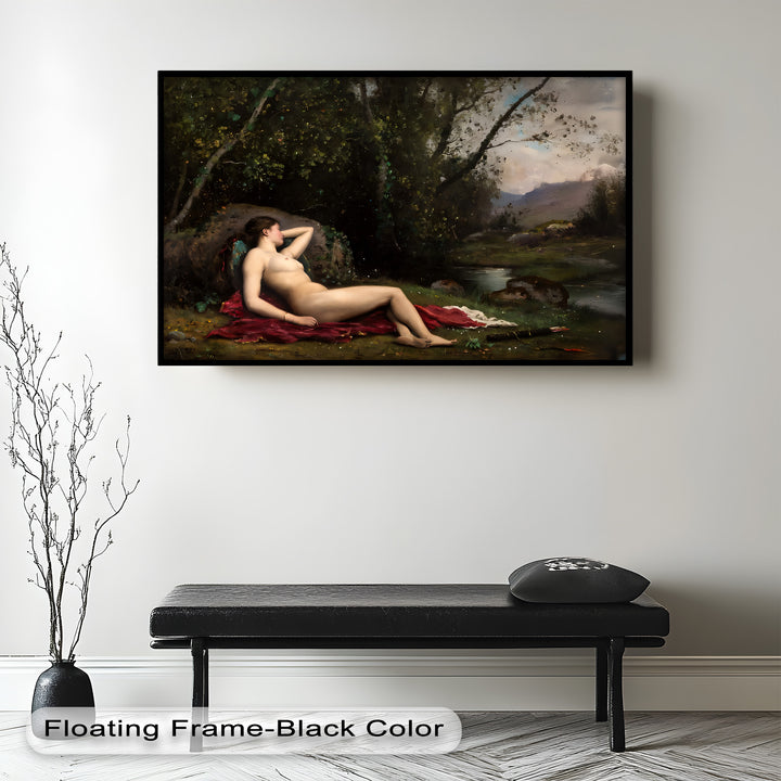 Reclining Diana – Classical Goddess in Nature Renaissance Oil Painting