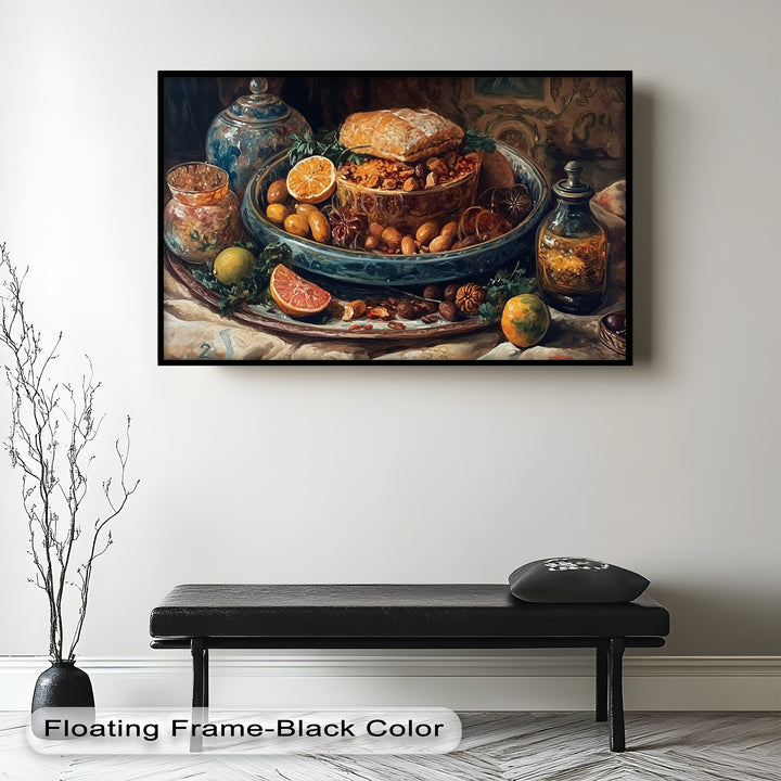 Golden Harvest Table – Ornamentales Festmahl Stillleben Essen Malerei