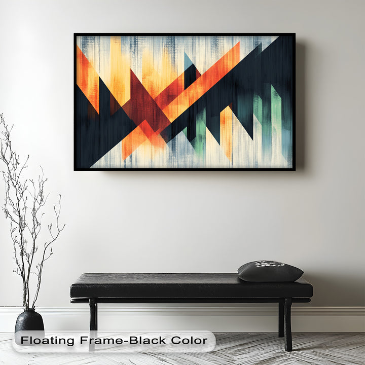 Modern Angular Lines – Bold Geometric Oil Painting