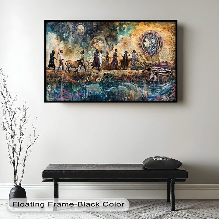 Echoes of Migration – Symbolic Journey Through Time Oil Painting