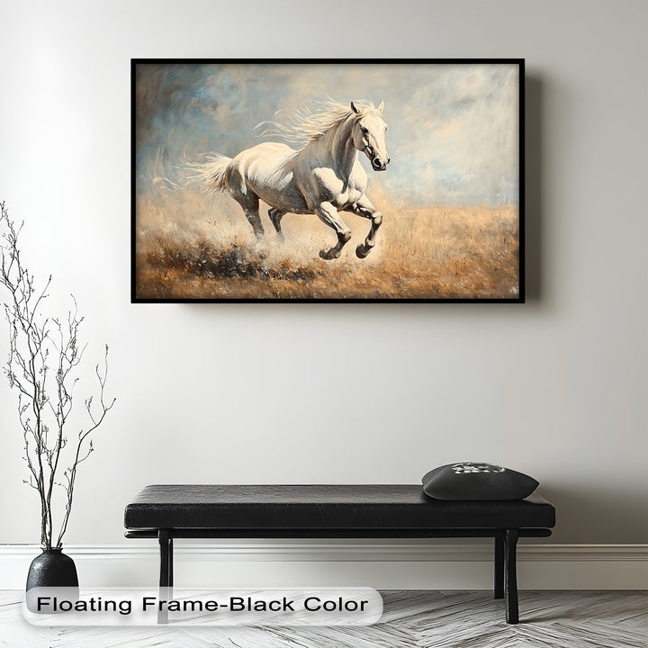 White Stallion Art – Horse Oil Painting