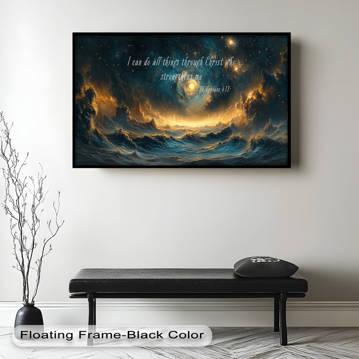 Empowered by Faith – Philippians 4:13 Inspirational Galaxy Painting
