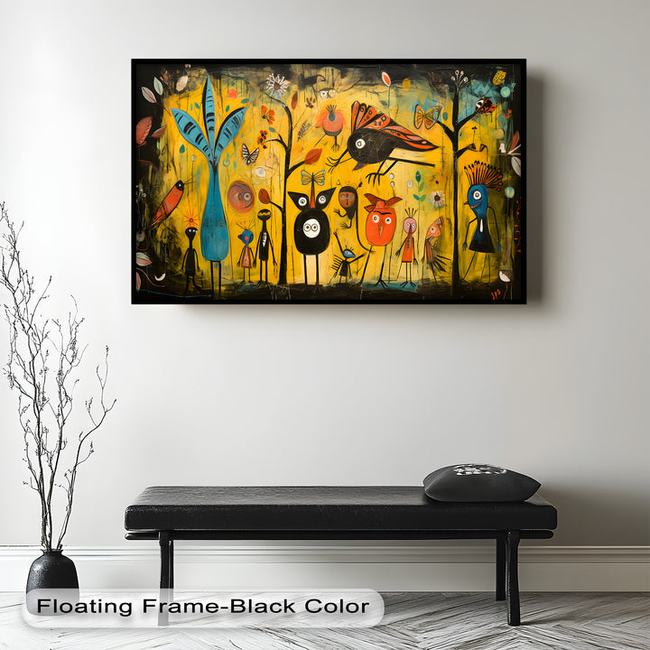 Whimsy in the Wild – Surreal Forest Creature Picasso Oil Painting