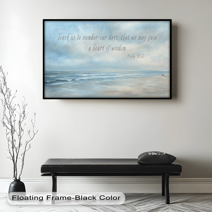 Psalm 90:12 – Heart of Wisdom Bible Verse Oil Painting