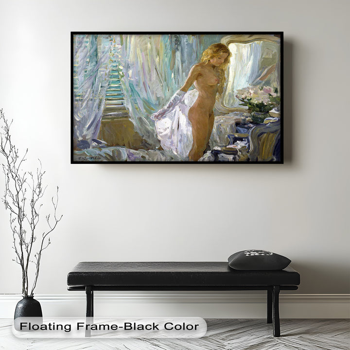 Whispers of Morning Light – Romantic Nude Interior Oil Painting