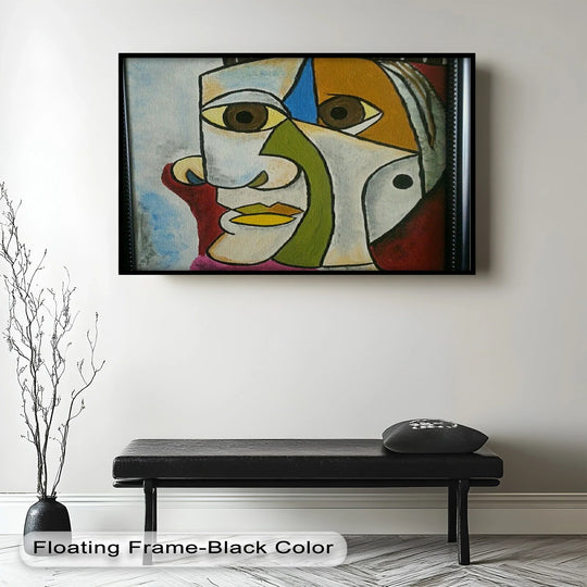 High color saturation enhances the fragmented composition of this geometric abstract Picasso style oil painting, making it a vibrant statement for your oil painting home decor.