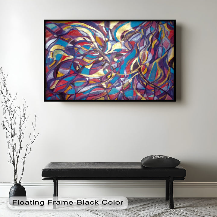Farbenfrohe fließende Komposition – Abstraktes expressionistisches Ölgemälde