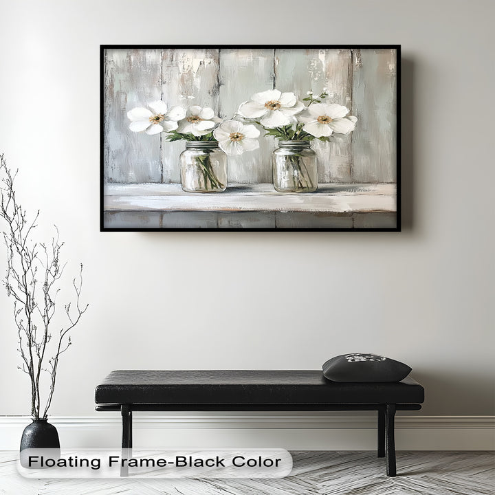 White Flower Jar Still Life – Floral Oil Paintings