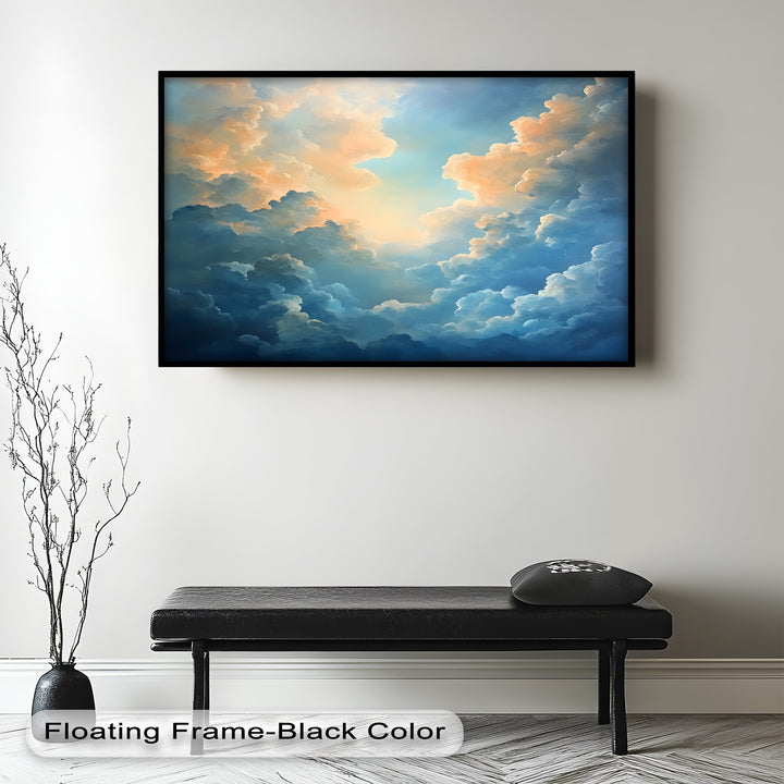 A symphony of color and movement brings this sky-inspired painting to life, where swirling clouds and soft, glowing light merge into a breathtaking celestial masterpiece.

