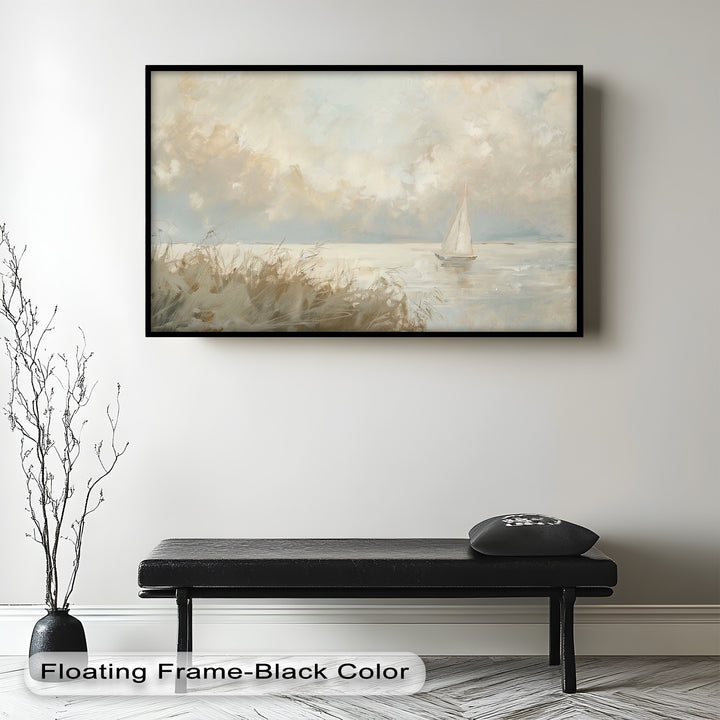 Lake Sailboat – Tranquil Waterscape Oil Painting