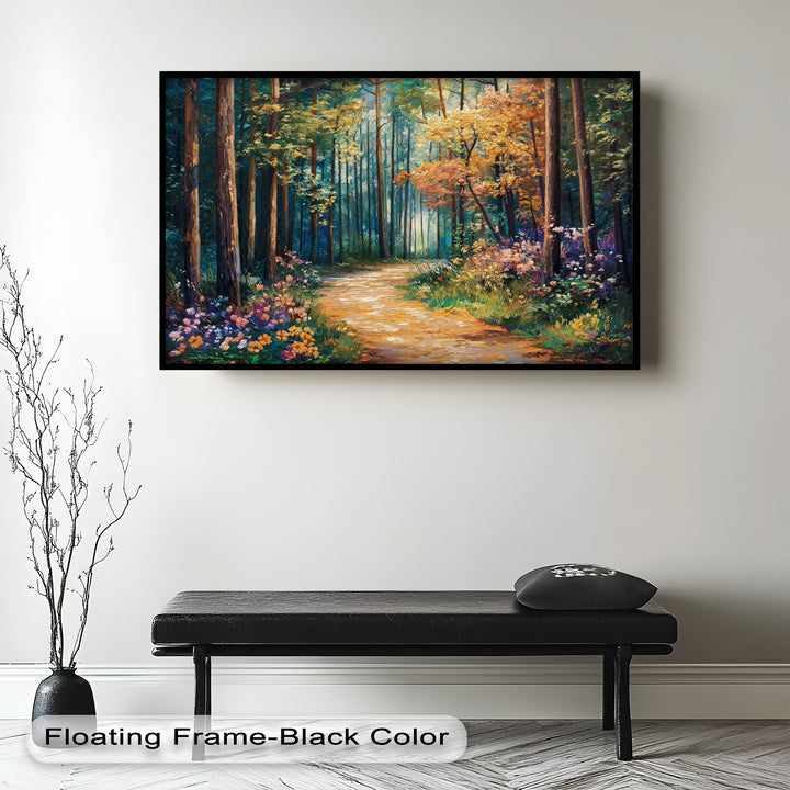 Colored Autumn Forest – Vibrant Oil Painting