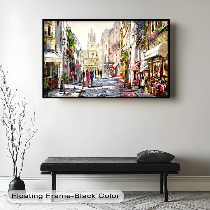 Sunlit Street von The Macneil Studio – Elegantes europäisches Ölgemälde