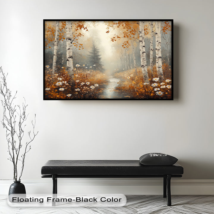 Golden Fall Leaves – Serene Autumn Oil Painting