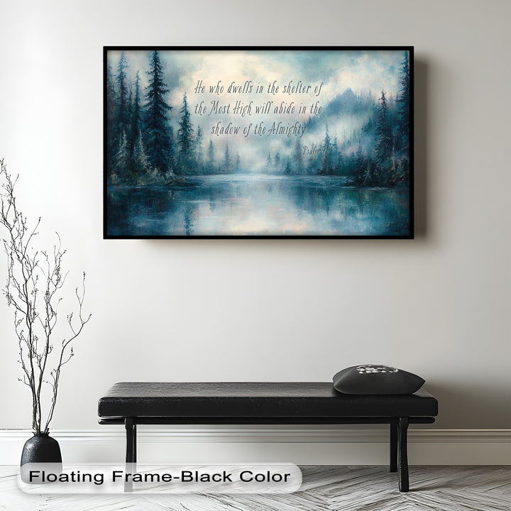 Psalm 91:1 – Divine Protection Bible Verse Oil Painting