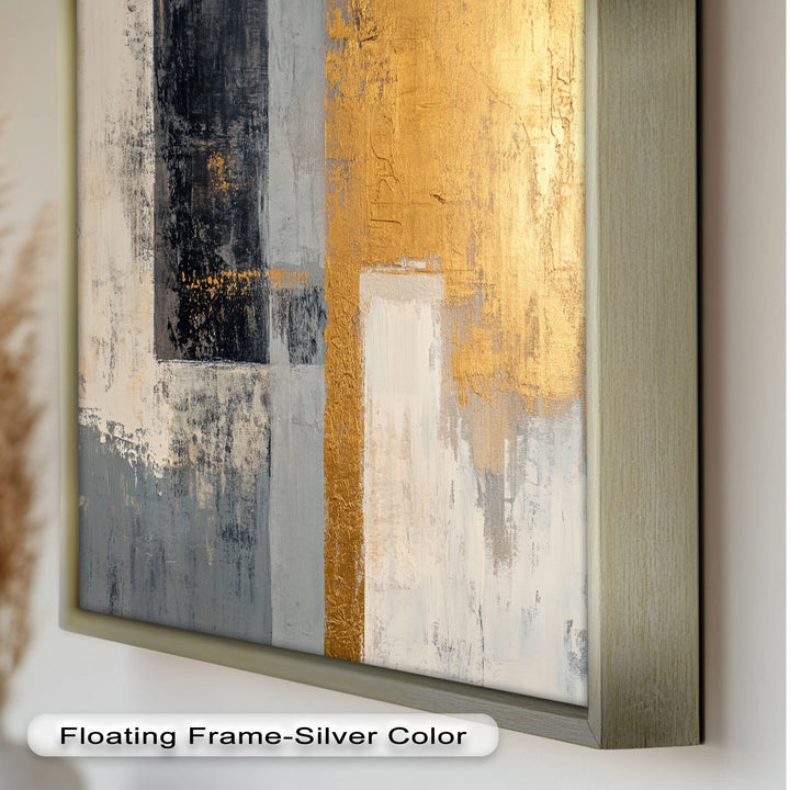 Golden Edge Abstract – Moderne Ölgemälde