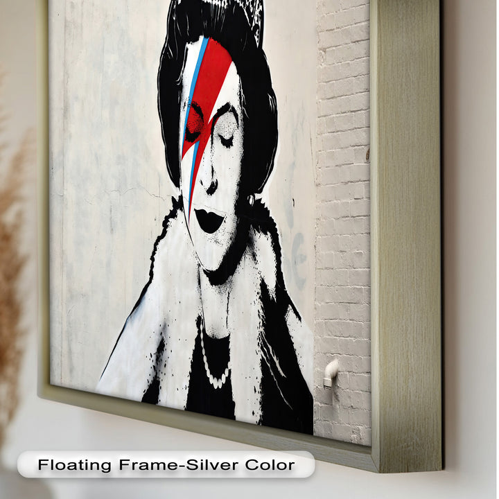 Royal Rebellion – Queen with Bowie Bolt Banksy Oil Painting
