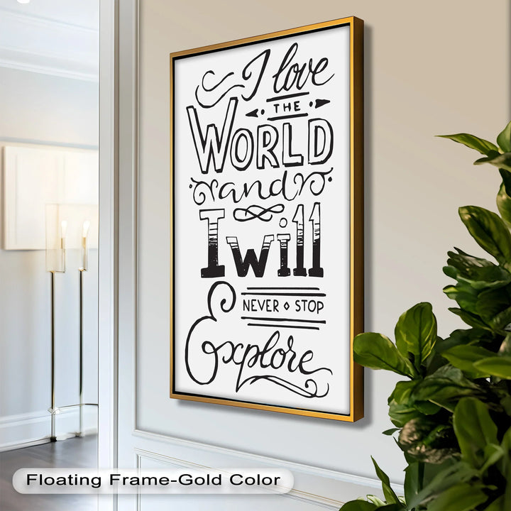 Modern Wanderlust Oil Painting – Positive Quote Wall Decor
