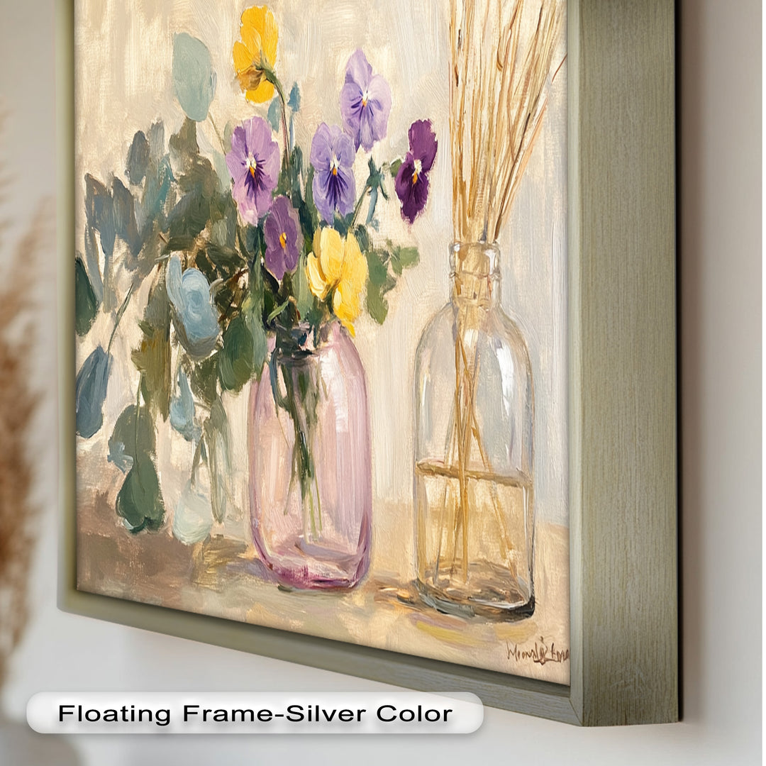 Purple & Yellow Flowers – Botanical Oil Painting