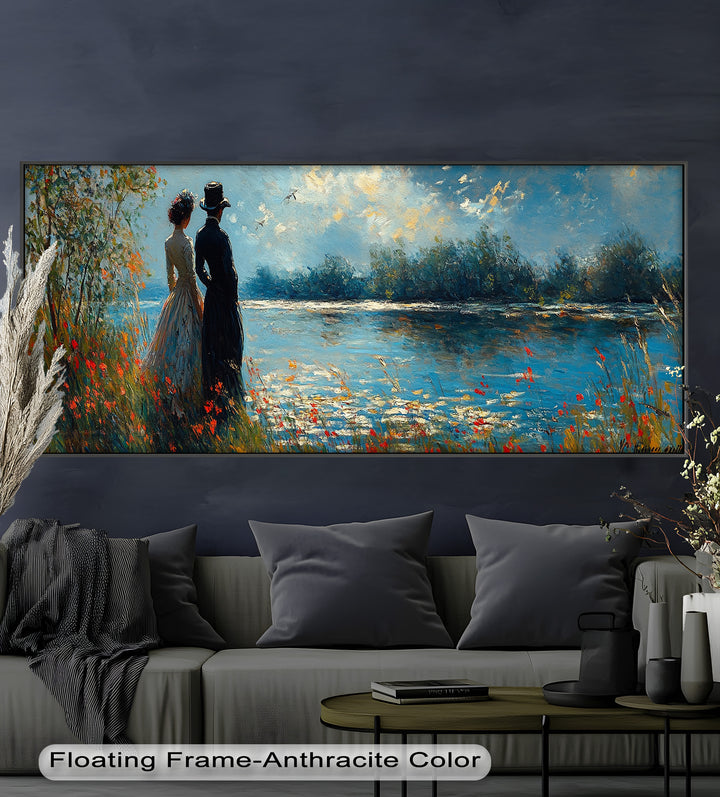 Romantic Riverside - Impressionist Oil Painting