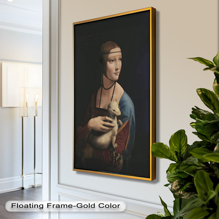Dame mit Hermelin – Renaissance Portrait Historisches Ölgemälde