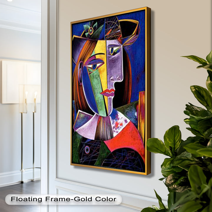Vibrant Woman with a Flower Hat – Picasso Oil Painting