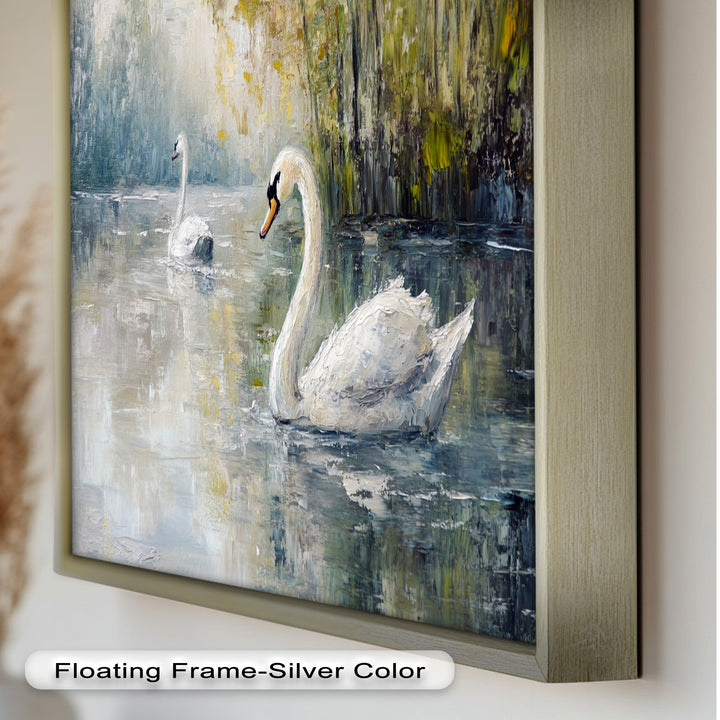 Swans on the Lake – Animal Oil Painting