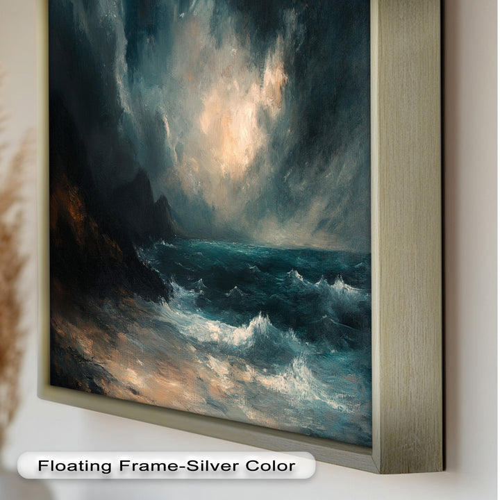 Ocean Wall Art - Stormy Coastline Seascape Oil Painting