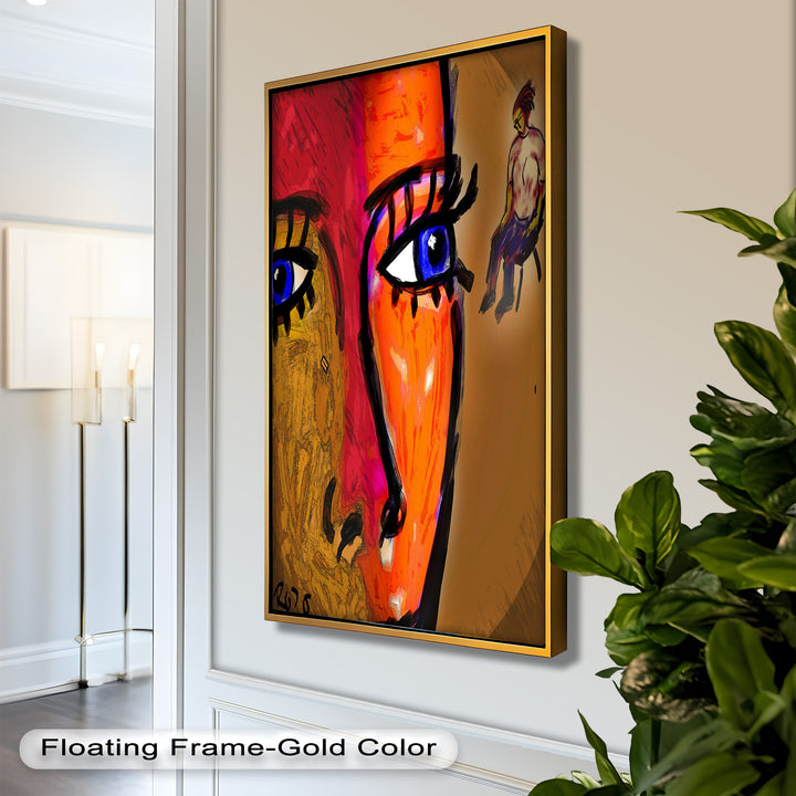 Vivid Gaze – Abstract Expressionist Portrait Oil Painting