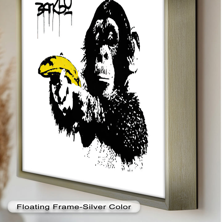 Monkey with Banana Gun – Satirical Banksy Oil Painting