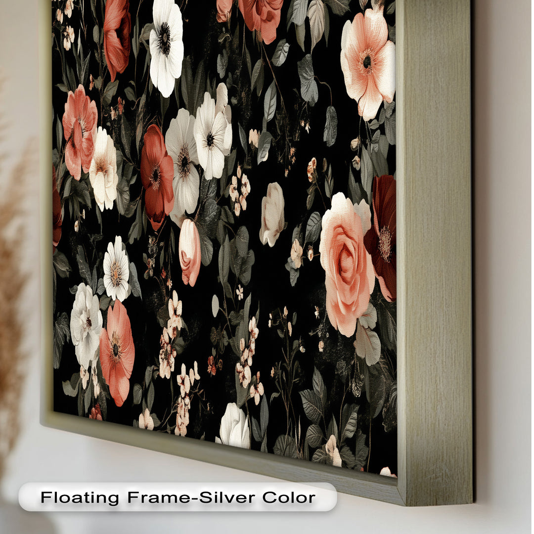 Vintage Garden Blooms Wall Art – Floral Oil Painting