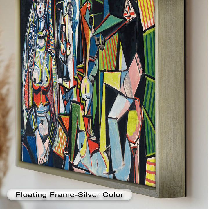 The Mirror Within – Bold Cubist Interior Picasso Oil Painting