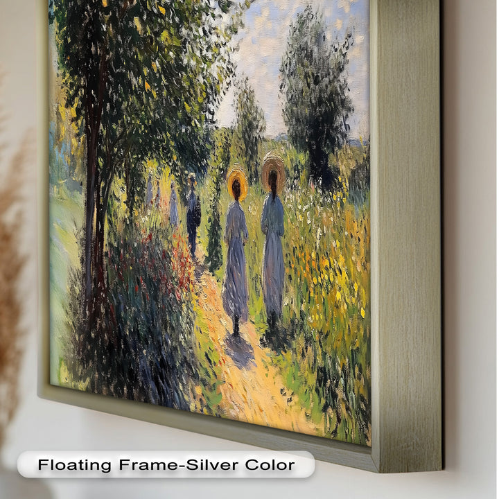 Afternoon Stroll – Sun-Dappled Garden Walk Oil Painting