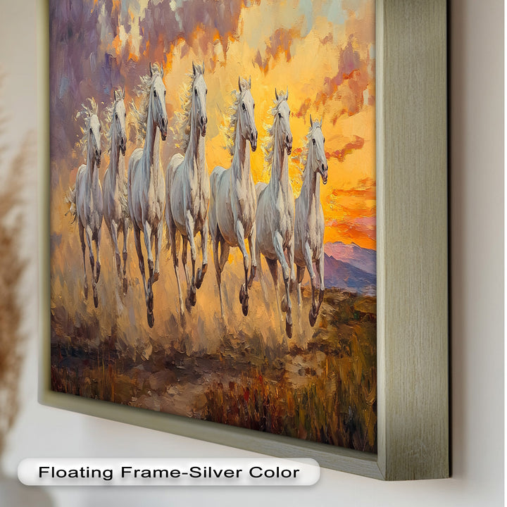 Run with the Sun – White Horses Oil Painting