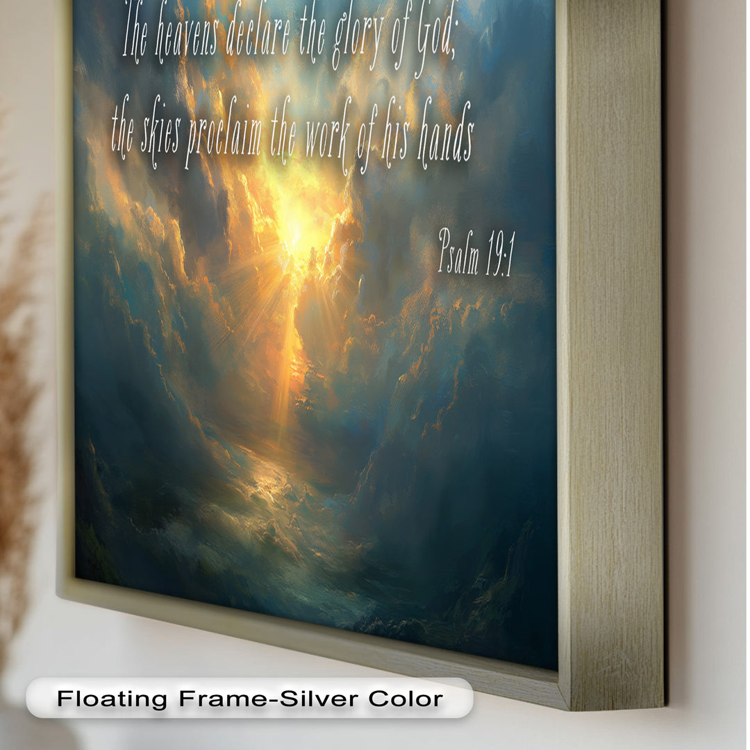 Psalm 19:1 – The Heavens Declare Bible Verse Oil Painting