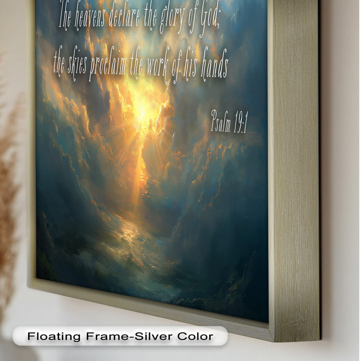 Psalm 19:1 – The Heavens Declare Bible Verse Oil Painting