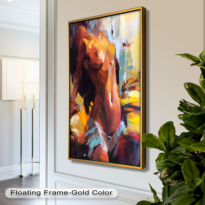 Ember Silhouette – Bold Abstract Nude Oil Painting