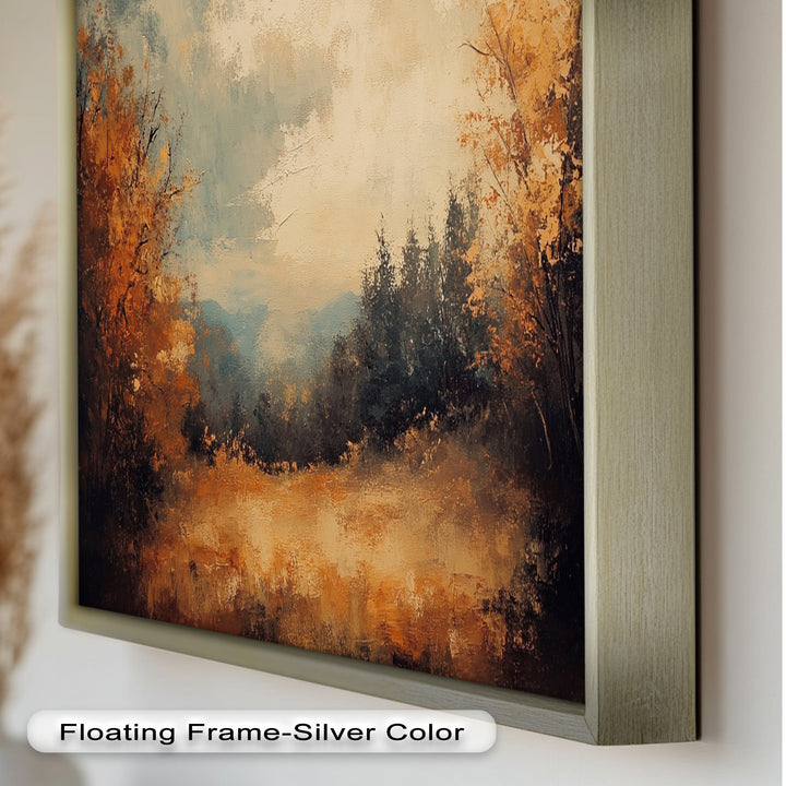 Herbstliche Waldlandschaft – Gerahmtes Ölgemälde