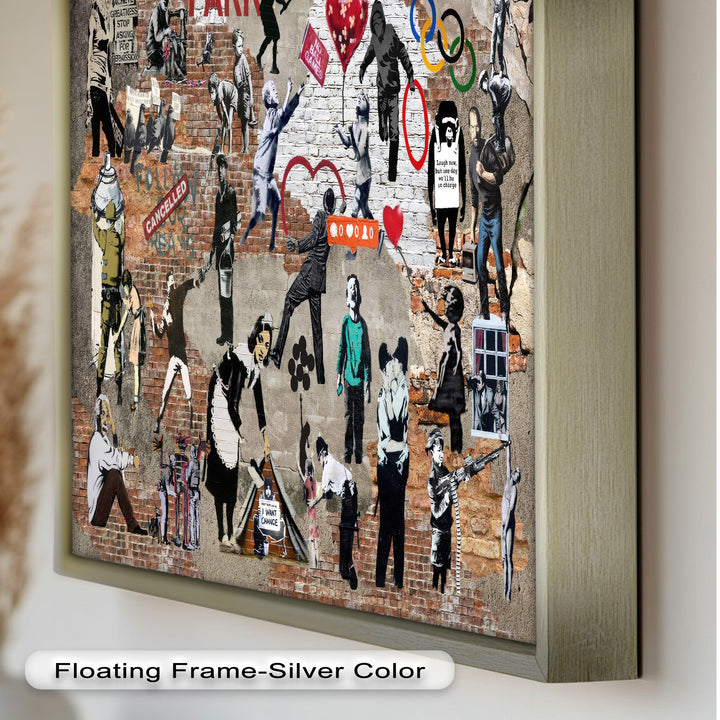 Voices on the Wall – Iconic Banksy Collage Oil Painting