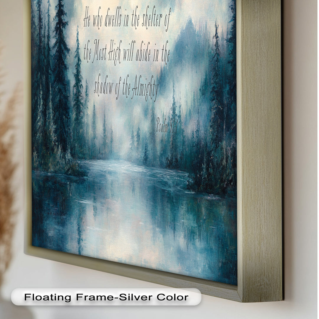 Psalm 91:1 – Divine Protection Bible Verse Oil Painting