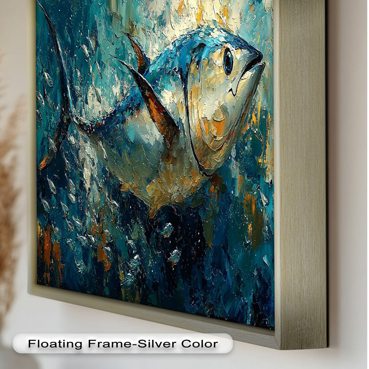 Bluefin Tuna in Ocean Current – Animal Oil Painting
