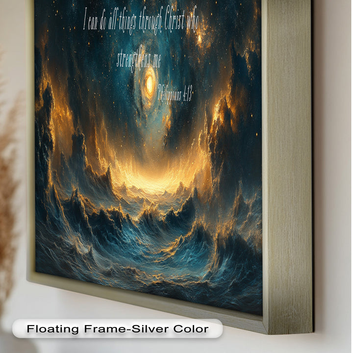 Philippians 4:13 – Strength in Christ Bible Verse Oil Painting